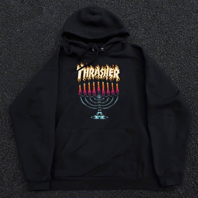 HOODIE THRASHER MENORAH BLACK
