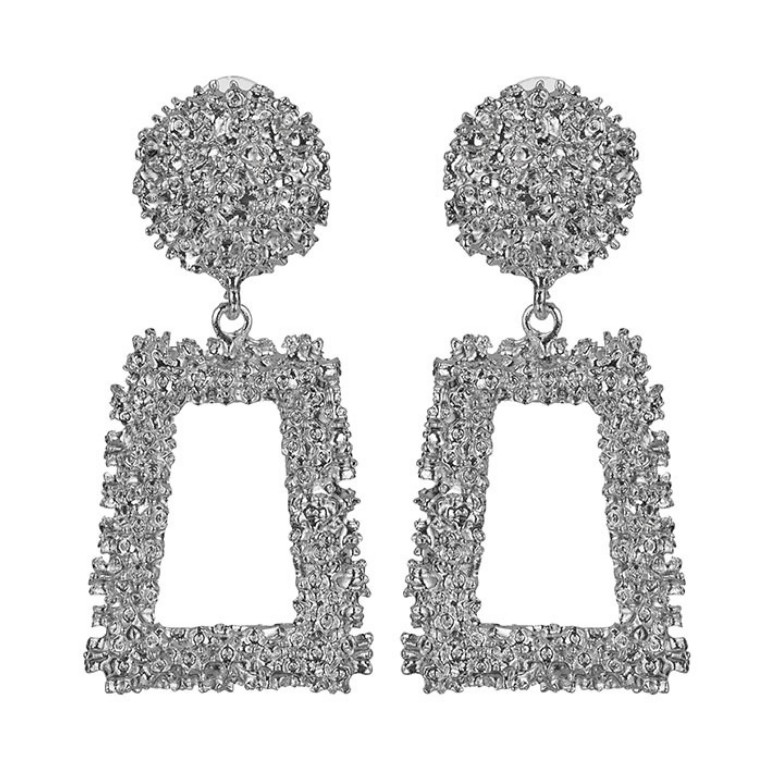 OSM - F534 Anting Ala Korea / Anting Panjang / Anting Paduan Trapesium Anting / Aksesoris Fashion-Silver