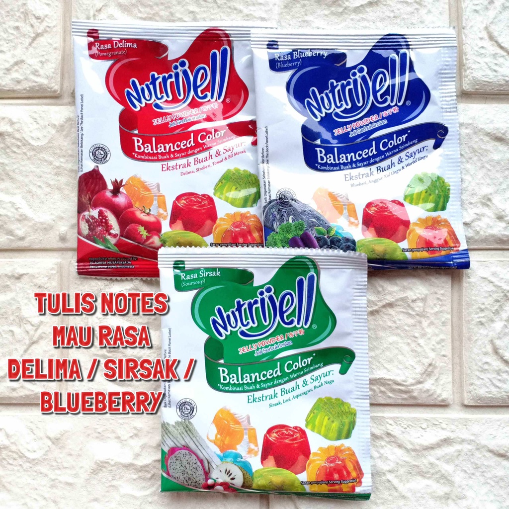 Nutrijell Yoghurt Yogurt Balanced Color Jelly Powder Ekonomis Kecil Jeli Serbuk Instan Agar Agar Puding cincau kurma ajwa kelapa muda nutri jell