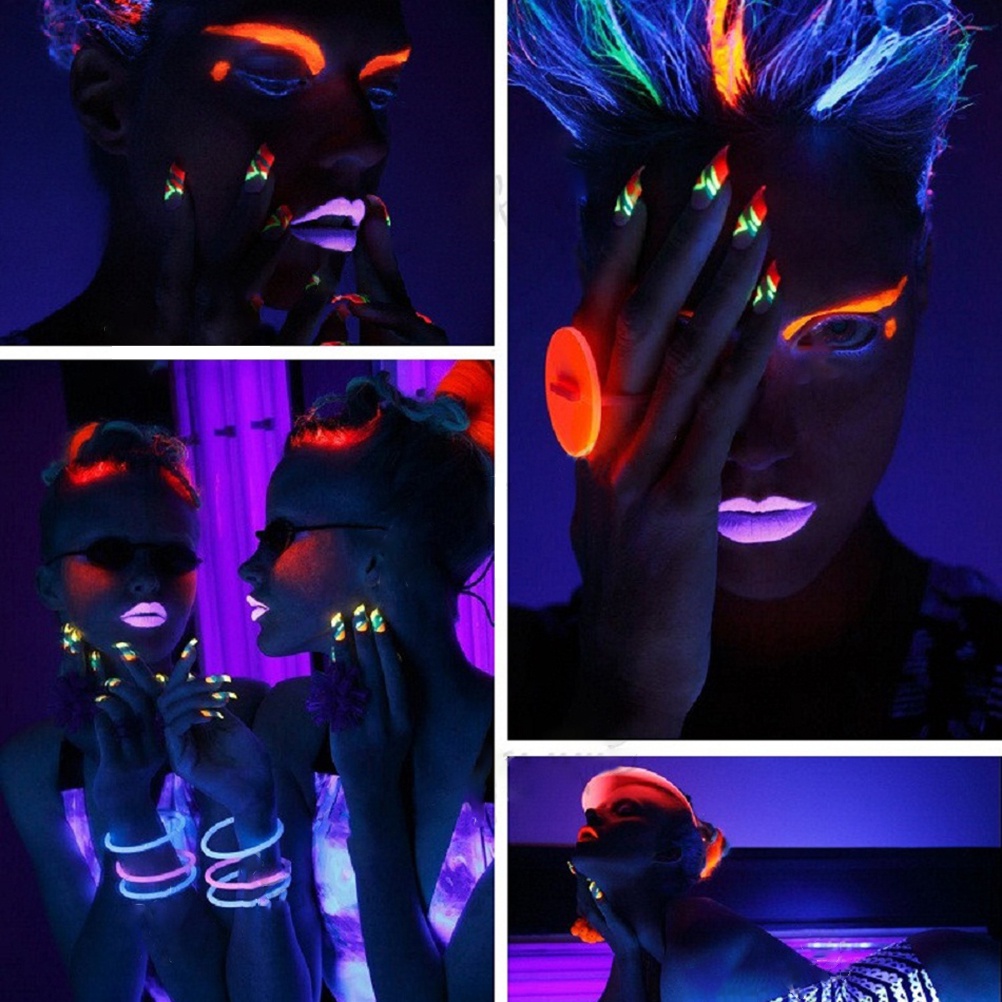 HANDAIYAN Face Body Art Paint Eyeliner Eyeshadow 8 Colors UV Fluorescent Glowing Halloween Party