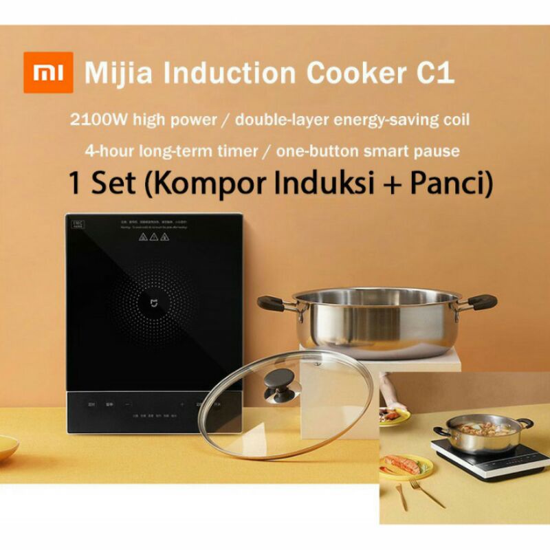 Xiaomi Mijia C1 Induction Cooker Kompor Induksi With Panci - MDCL0E2ACM - Black