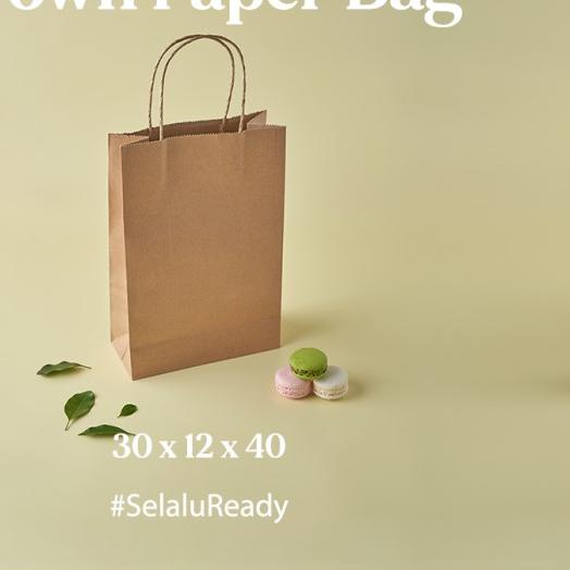 

☜ [Digipack] Brown Paper Bag Tali 30 x 12 x 40 | Kantong Kertas Coklat ☂