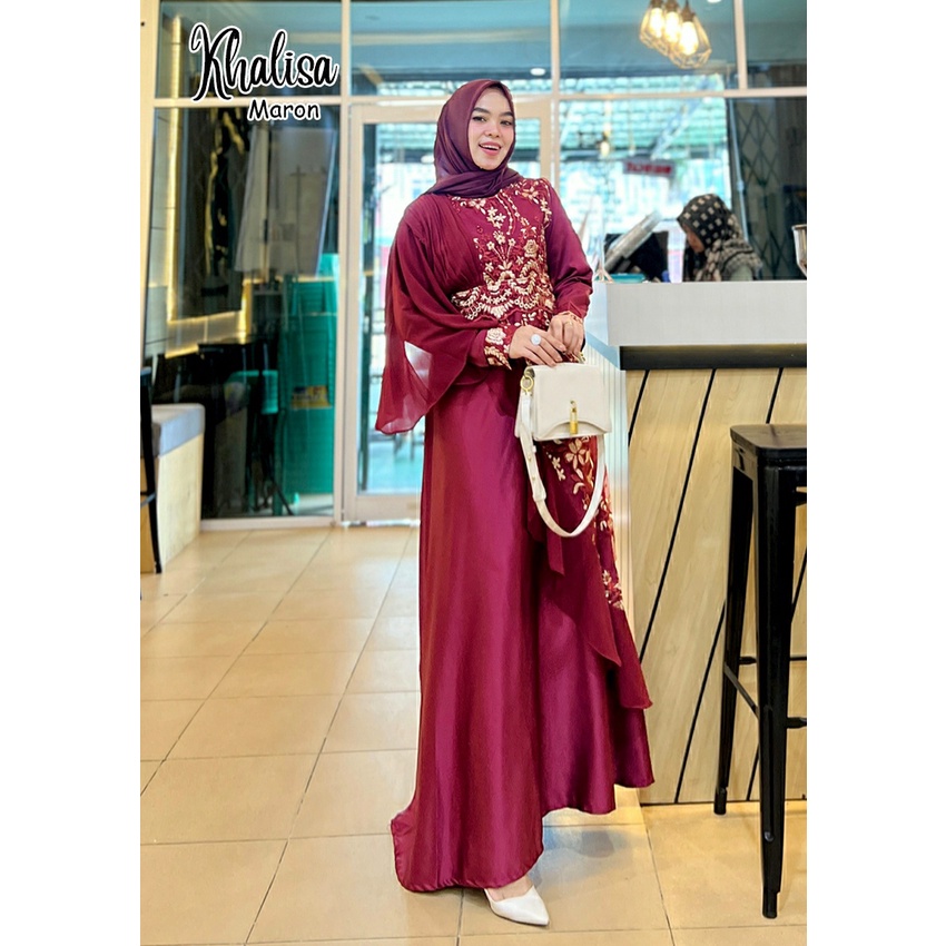 GAMIS PESTA NIKAHAN KHALISA DRESS BORDIR