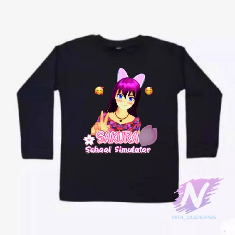 sakura school simulator Kaos anak lengang panjang kaos sakura