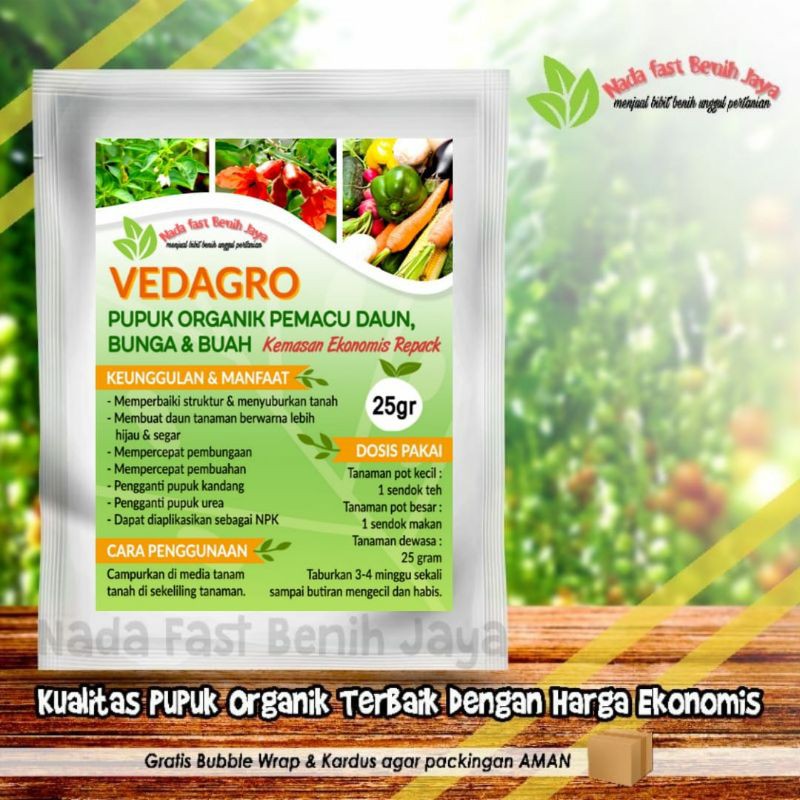 PREMIUM 25 gram pupuk organik vedagro pemacu daun dan bunga No 1
