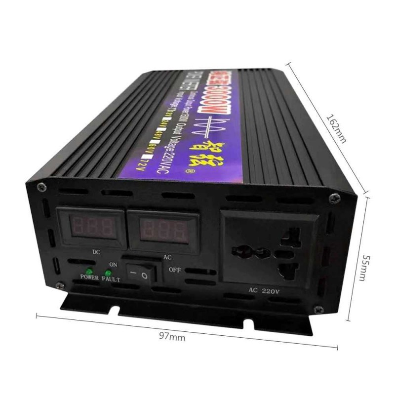 Pure Sine Wave Car Power Inverter DC 12V to AC 220V 3000W