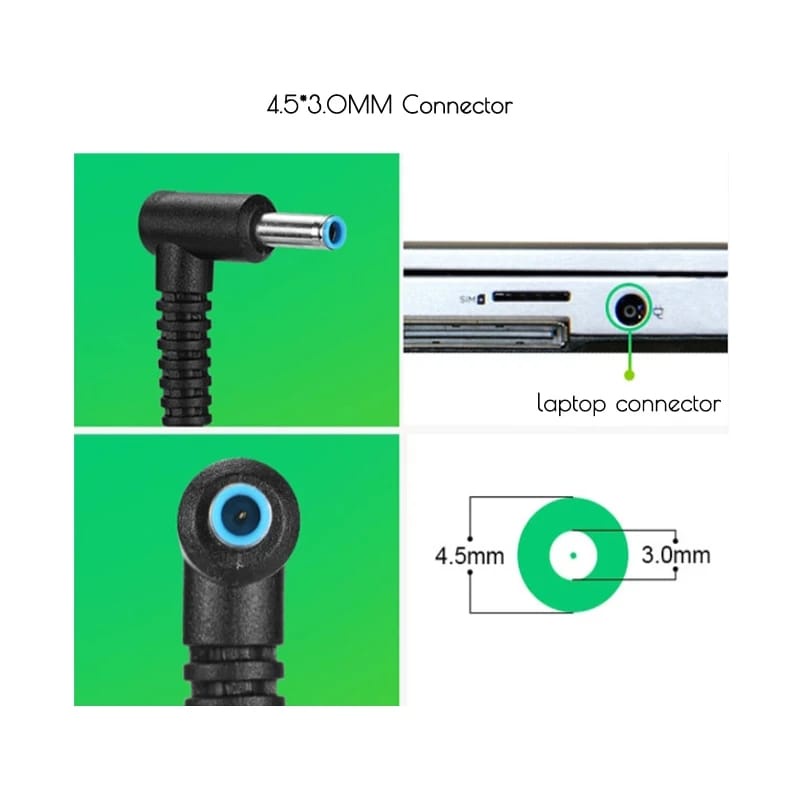 19.5V 3.33A 4.5*3.0Mm Ujung Biru 65W Charger Adaptor Daya AC Laptop untuk HP Chromebook 11 G4 EE, 11 G5, 11 G5 EE, 14 G3 246 G4 248