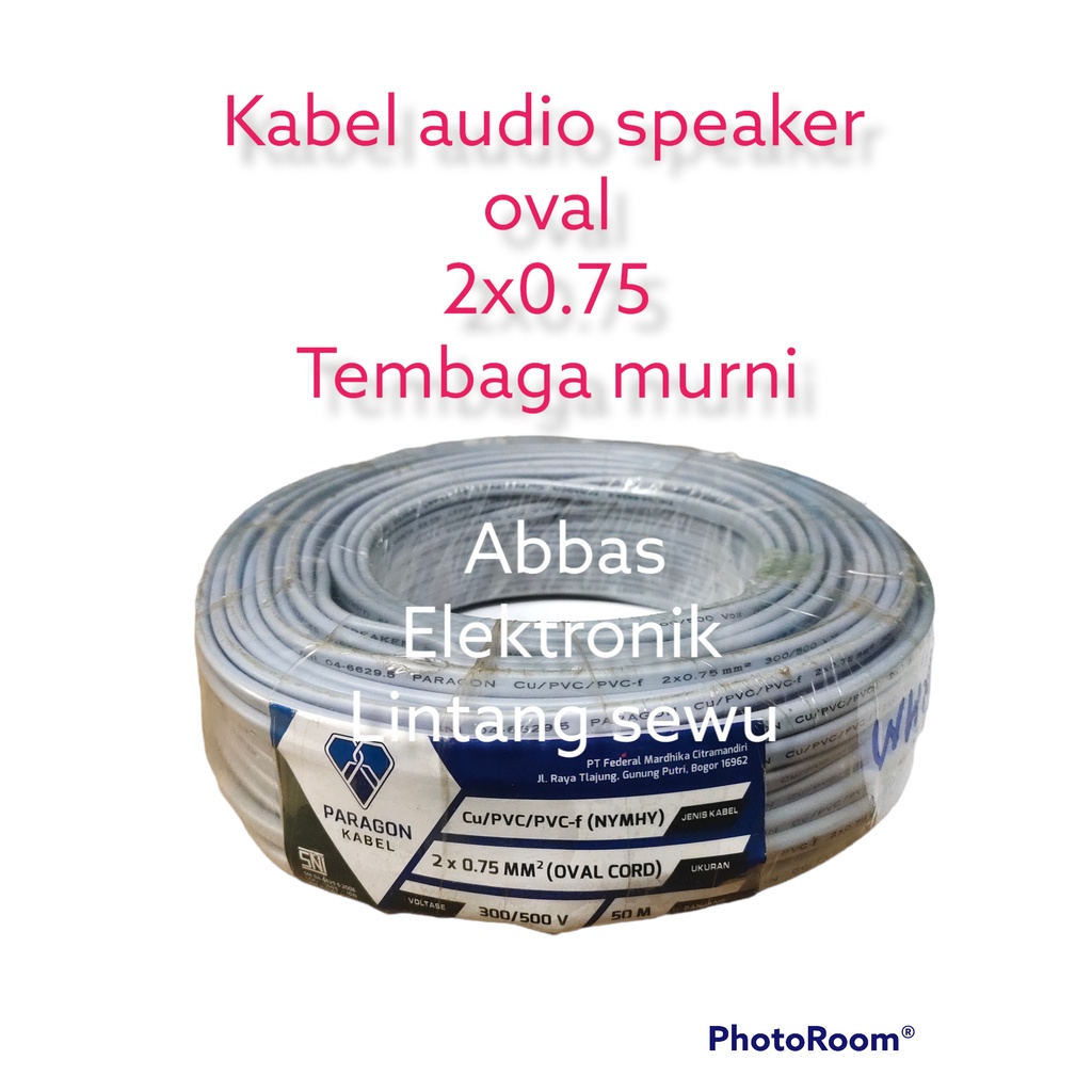 KABEL AUDIO SPEAKER OVAL 2X0.75 TEMBAGA MURNI