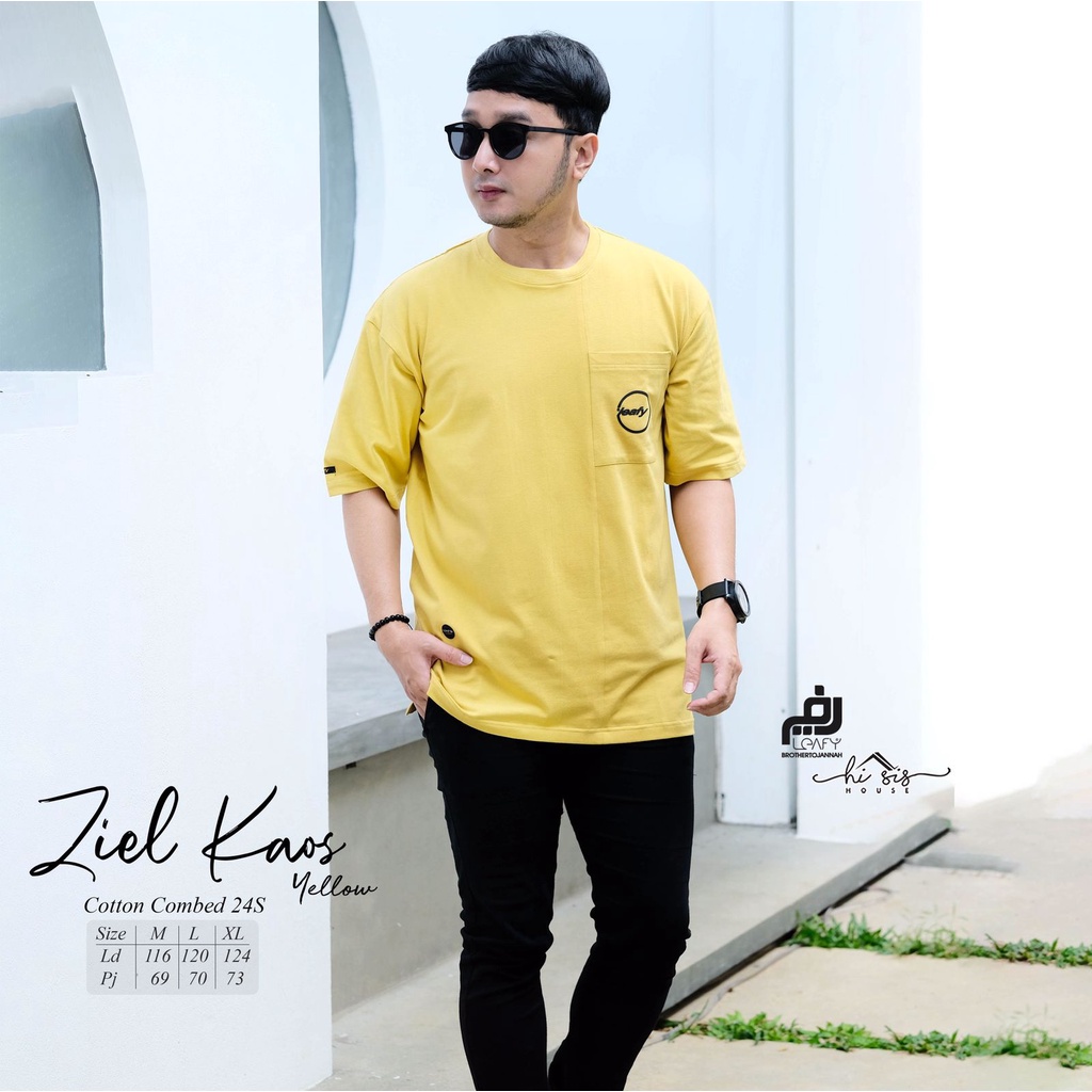 ZIEL KAOS PRIA POLOS SAKU ORI LEAFY HI SIS