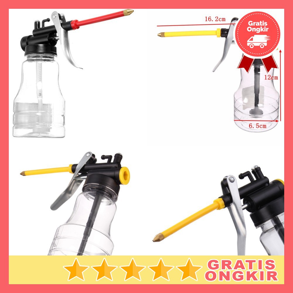 Alat Pelumas oli / oil Can Pompa Tangan Minyak Gemuk Grease Gun 250ml - Alat Untuk Menaruh Minyak Oli Untuk Memperbaiki Alat Yang Macet Mesin Pelumasan Portabel Manual - Stempet Angin Pompa Botol Pelumas Rantai DLL - Pompa Angin Gemuk Mini