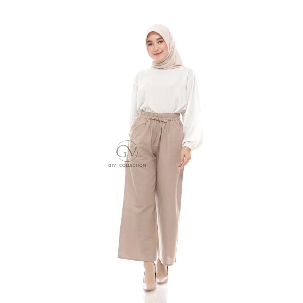 kulot widi pants serut  katun rami /celana kulot premium