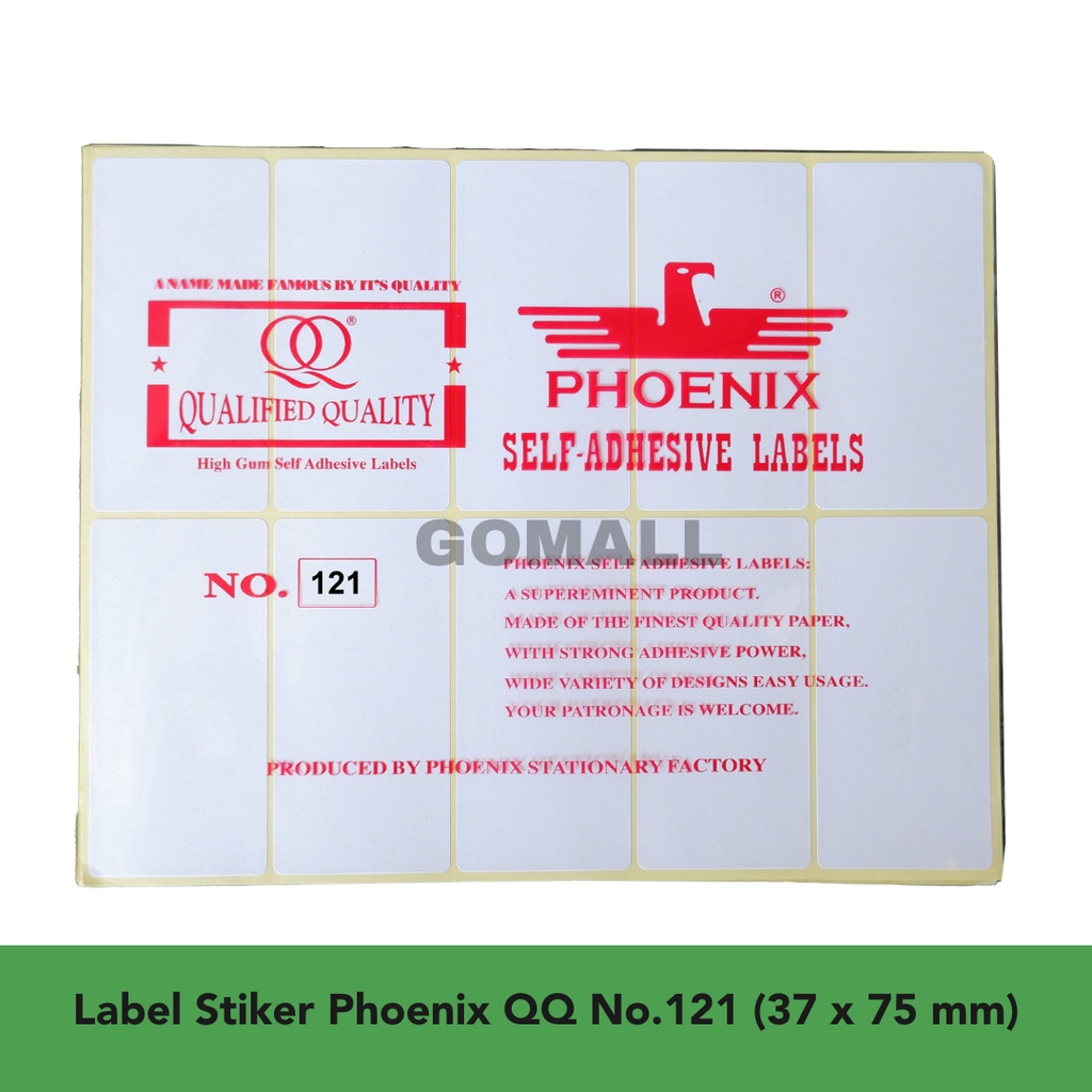 

Label Stiker Phoenix QQ No.121 Kertas Harga Nama Undangan 37 x 75 mm