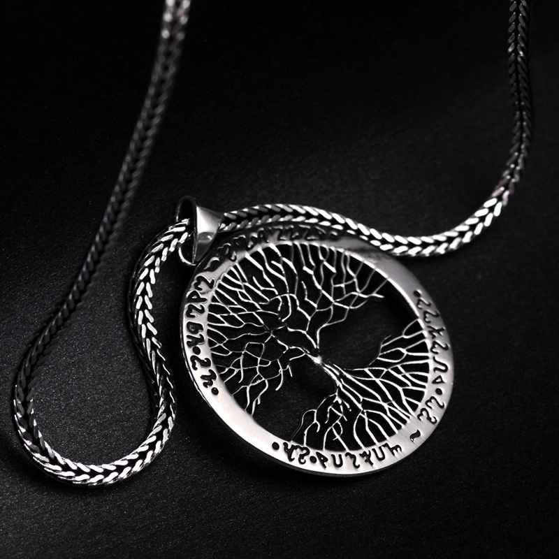 [Ready Stock]Fashion Silver Plated Big Tree Necklace Personality Men's Pendant