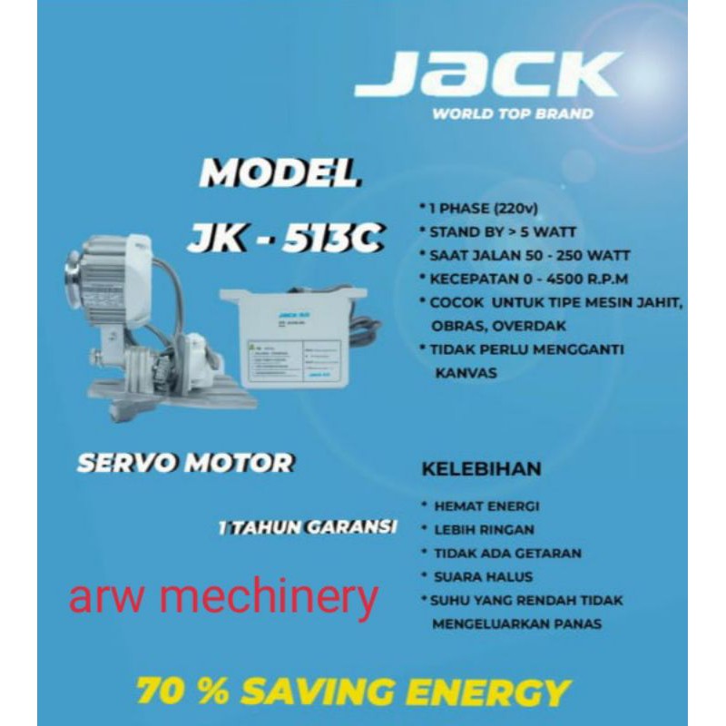 Jack JK-513C Dinamo servo mesin jahit industri original