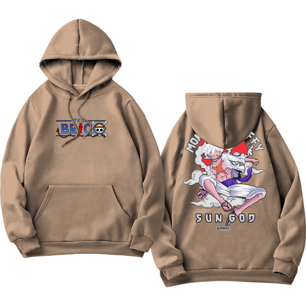 BRIGO Jumper Hoodie LUFFY GEAR 5 FIFTH  II Sweater Hoodie BRIGO X ANIME Sablon DTF Fleece Cotton II SIZE M-XXL (Pria &amp; Wanita) Free stiker&amp;Gantungan Kunci