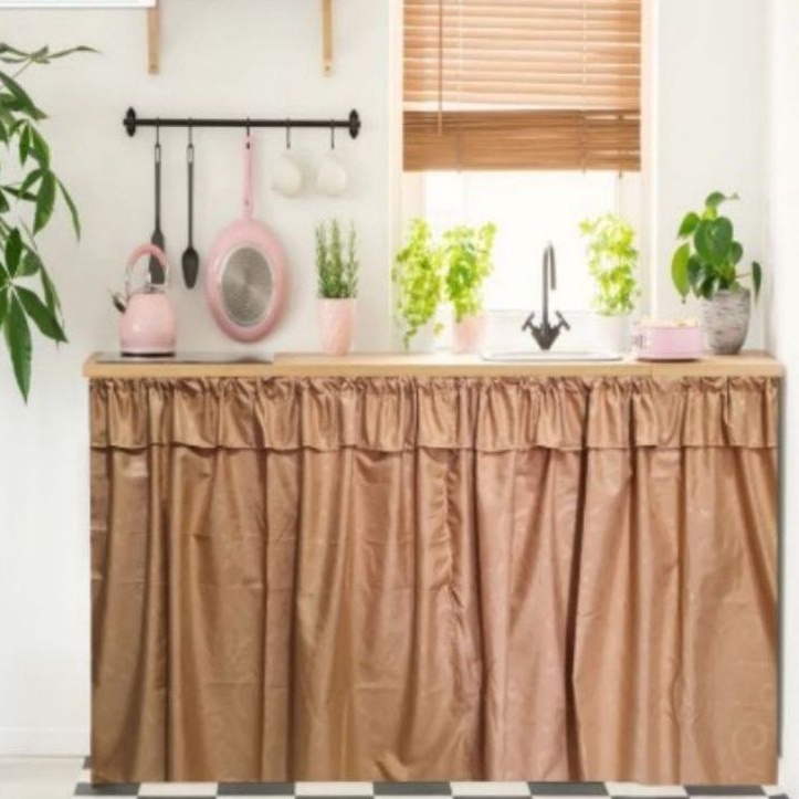 Gorden Kolong Dapur - Emboss coklat
