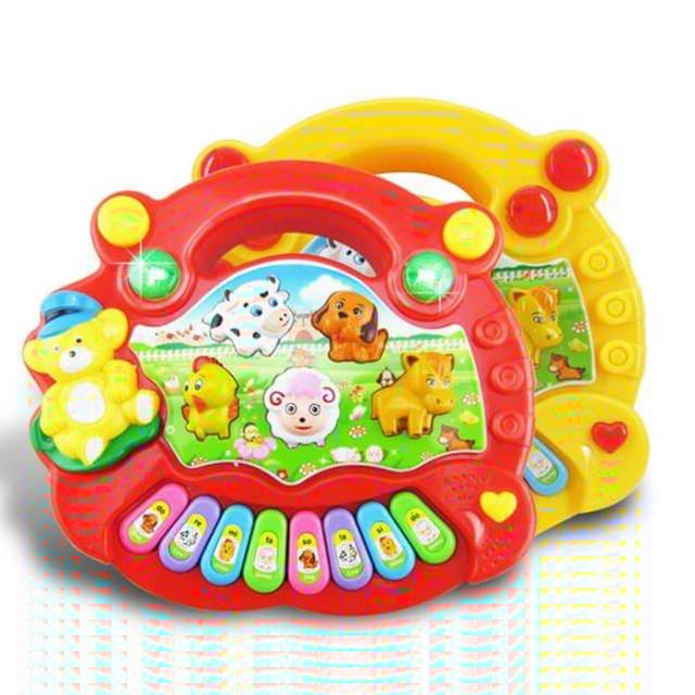 Mainan anak animal farm suara binatang hewan dan berbunyi piano hewan baby toys