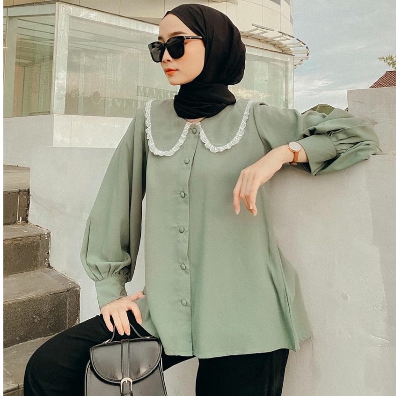 [R.A] Narina Top Atasan Blouse Muslim Fashion Remaja Terlaris.Anna.Nellya.Kellya Regina Blouse Jumbo -1