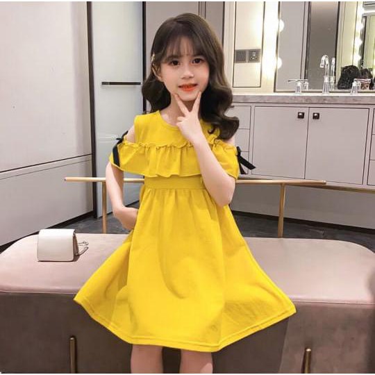 QUEEN FASHION - DRESS SABRINA YELLOW 585 / DRESS ANAK / TERBARU / GOOD QUALITIY