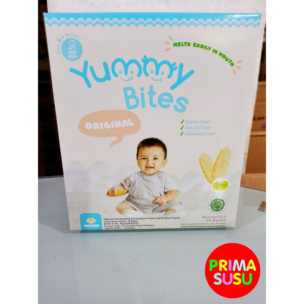 Yummy Bites Rice Crackers Biskuit Bayi Original 50 GR