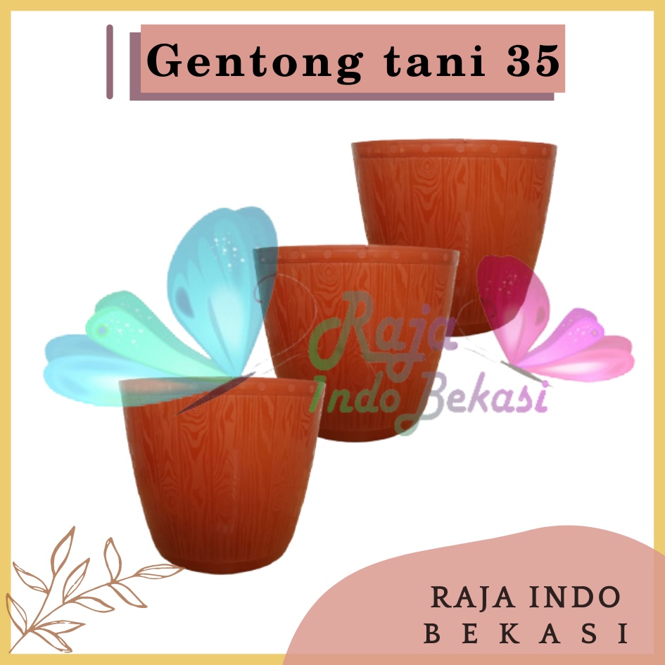 Pot Gentong Tani 35 Coklat Merah Bata Terraccota Terakota - Pot Bunga Hias Ukuran Mirip Pot Tawon 27CM Pot Lovenia 27 Cm