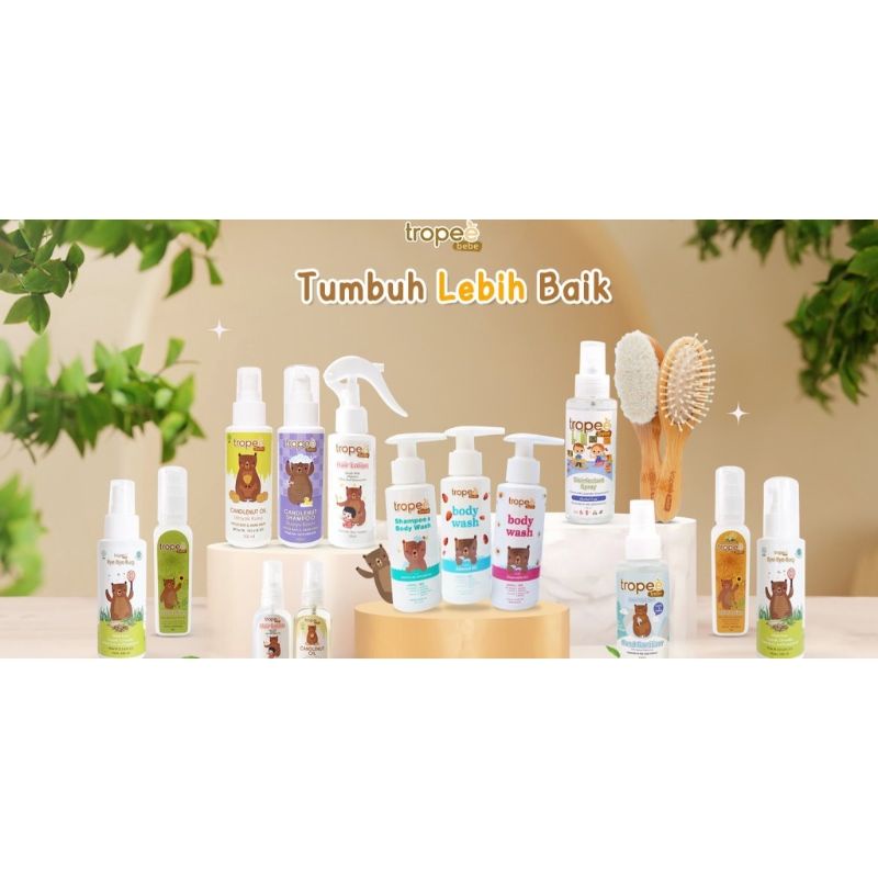 Tropee Bebe Candlenut Oil / Candlenut Shampoo Kemiri / Hair Lotion Refill / Minyak / Shampo Kukui / Telon / Bye Bye Bug / Hair Care Starter Kit / Comb / Body Wash