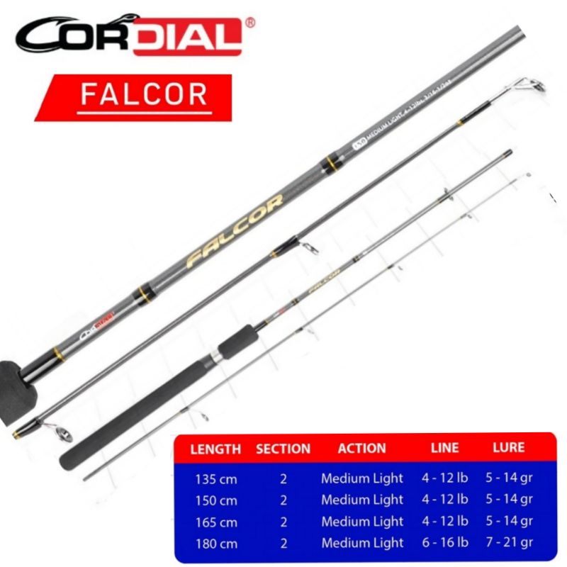 ROD CORDIAL FALCOR | Spinning CARBON | 135 | 150 | 165 | 180 | PELAMPUNGAN/HARIAN