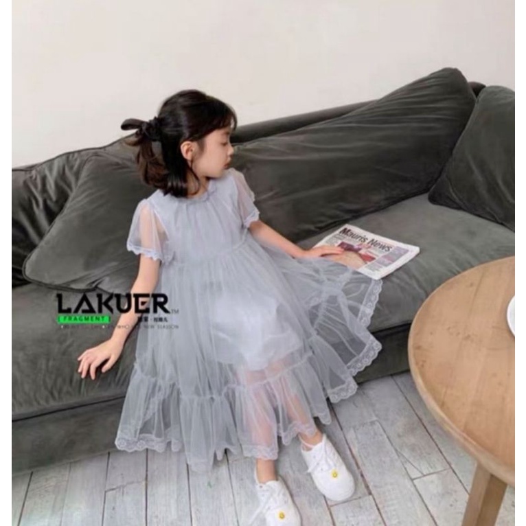 golden heart tutu dress / dress princess anak bayi / gaun pesta baby tile tule pink biru putih-Georgina grey