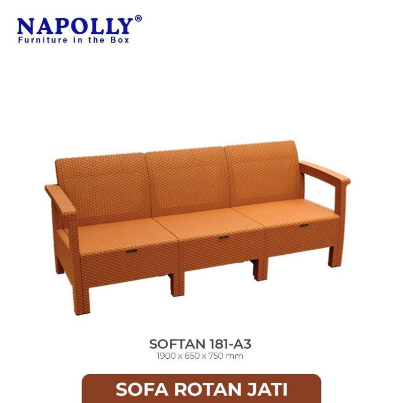 Kursi Sofa Rotan Sintetis Napolly 3 Person