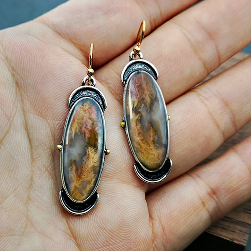 Anting Liontin Perak Perunggu Gaya Bohemian Untuk Aksesoris Wanita