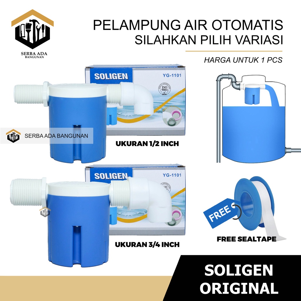 Pelampung Plampung Otomatis Air Kran/Toren / Automatic Water Level Control Valve Soligen1/2” 3/4”