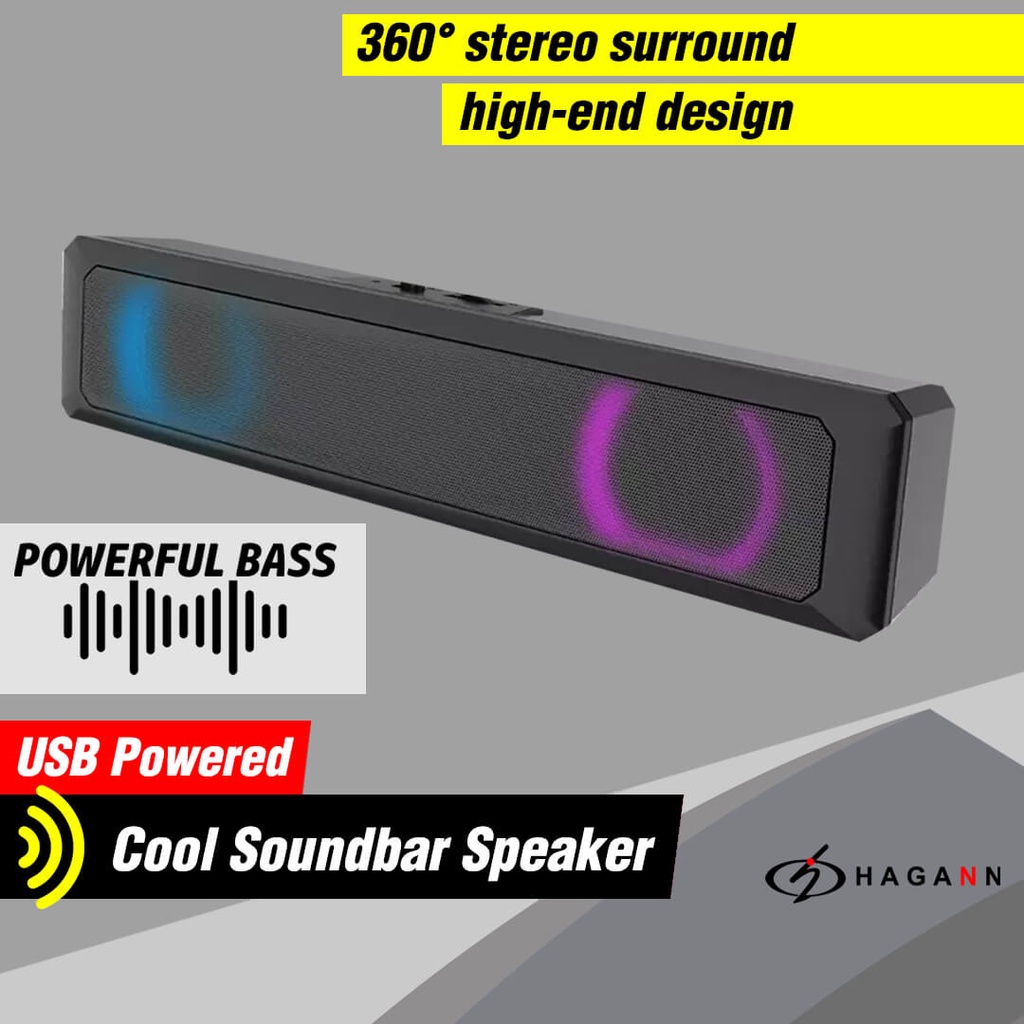 Speaker Sound Mini Aktif Portable Soundbar Komputer PC Laptop Spiker Kecil Dengan Lampu LED SPE-A20