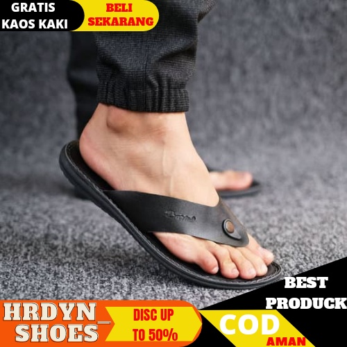 ORIGINAL - SANDAL JEPIT KULIT PRIA CASUAL / SENDAL JAPIT KEKINIAN COWOK LAKI-LAKI DEWASA KASUAL BARLIN-04