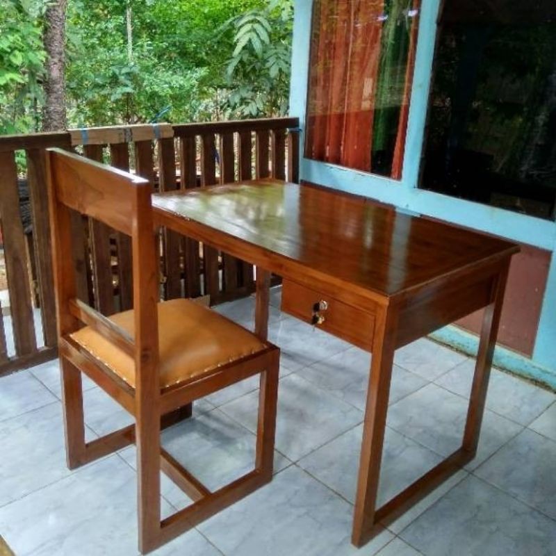 Kursi Kantor Meja Belajar Modern Minimalis Terbaru Kayu Jati Furnitur Mebel Jepara