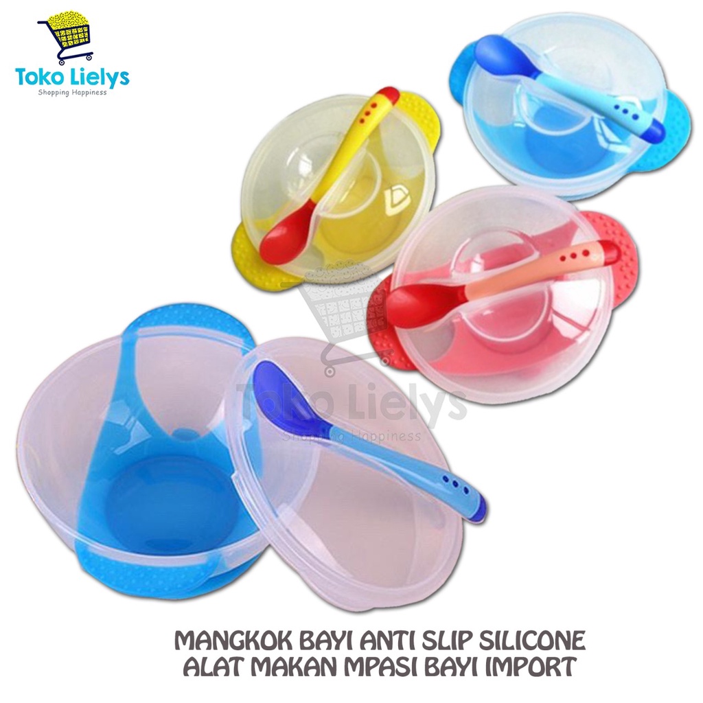 MANGKOK BAYI ANTI SLIP SILICONE ALAT MAKAN MPASI BAYI IMPORT MURAH