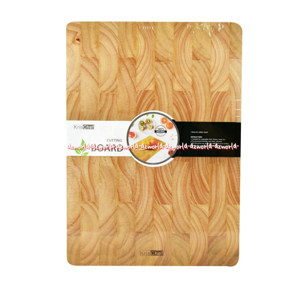 Krischef Cutting Board Papan Talenan Bambu 36x25cm Alas Memotong Alat Potong Talenan Warna Coklat Papan Irisan Model Kotak Persegi Kris Chef