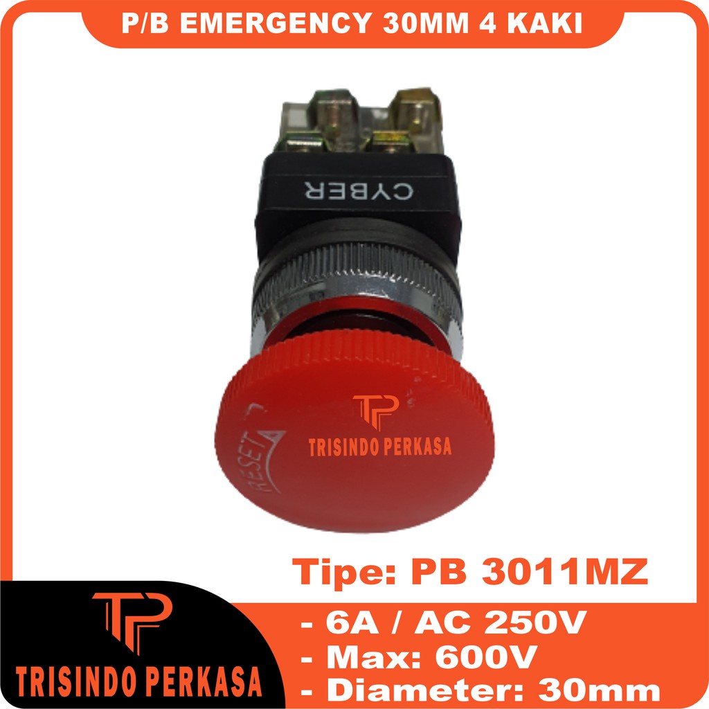 Push Button Reset Emergency PB3011MZ 30mm 4kaki