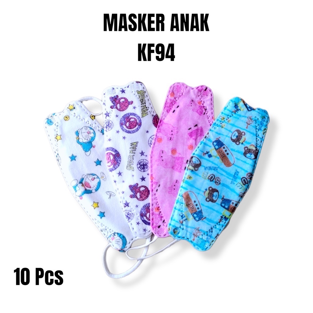 Masker KF94 Anak Karakter 10 Pcs / Masker KF94 Anak Motif Kartun Lucu