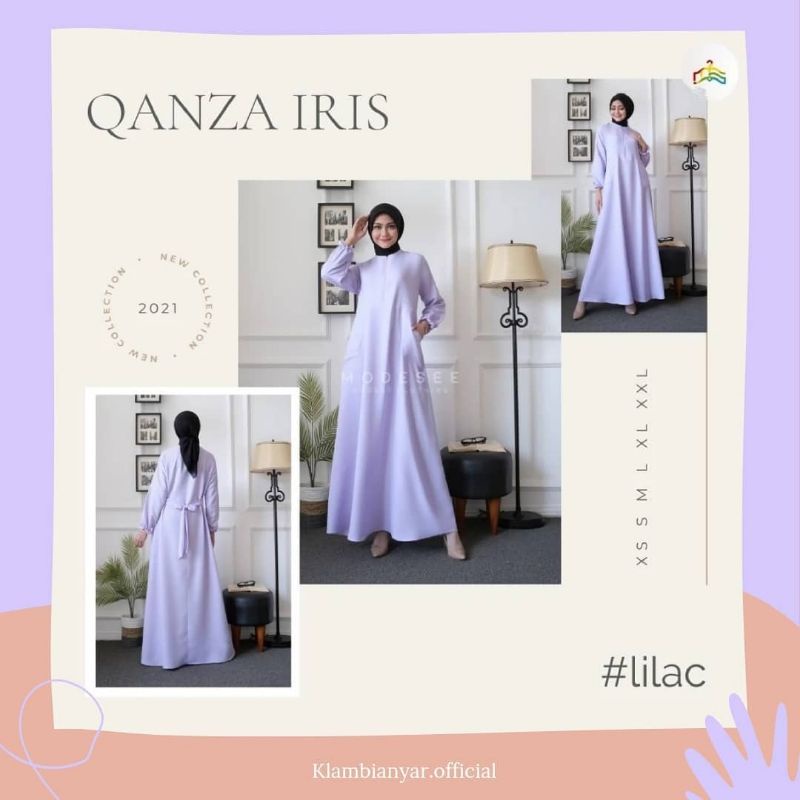 Gamis Lilac dress basic warna pastel polos