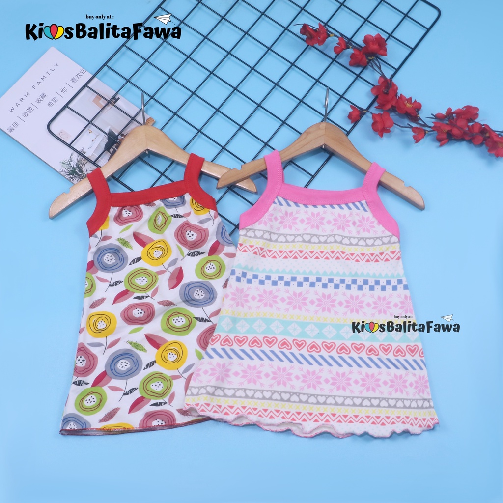 Tanktop Dress Bayi 0-12 Bulan / Baju Tidur Baby Girl Adem Bahan Kaos Daster Meylan Grosir Perempuan babycinnamon