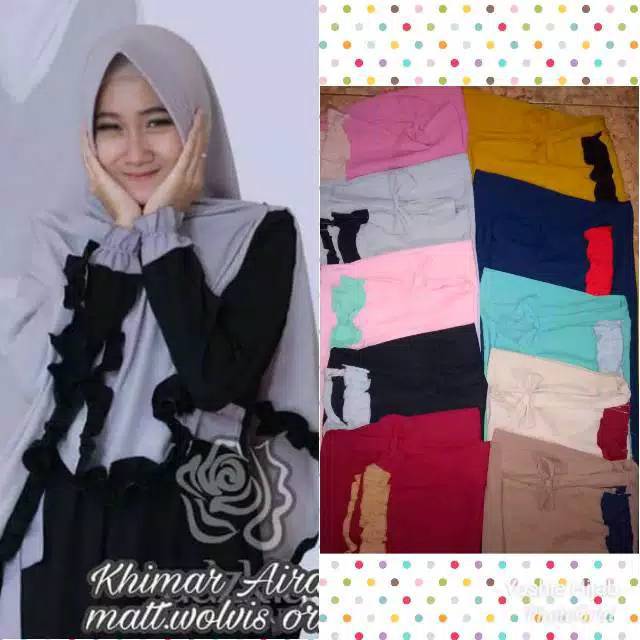 Jilbab Khimar AIRAH Khimar Jumbo Syari Rempel Belah Pita Khimar Kikis Pita 2 Warna Khimar Aira