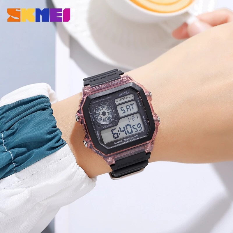 SKMEI 1998 Jam Tangan Pria Wanita Digital Chronograph Sport Watch Dual Time Anti Air Tali Rubber WATCHKITE WKOS