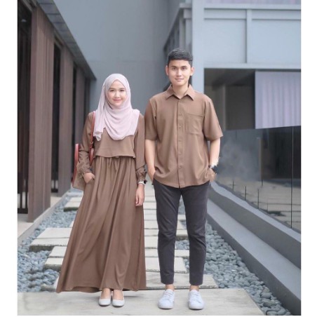 [ BAYAR DI TEMPAT ] Baju Pasangan Gamis Couple - Gamis Couple Murah - Gamis Couple Casual Murah