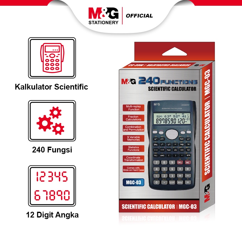 

M&G 12 Digits Scientific Calculator 240 Functions with Cover