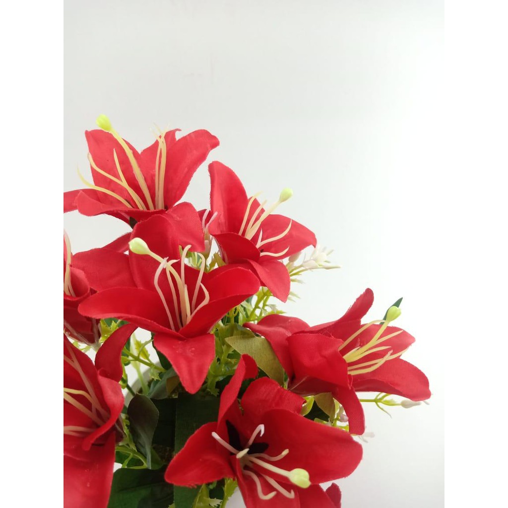 COD BUNGA PLASTIK BUNGA PAJANGAN IMITASI BUNGA ARTIFISIAL BUNGA LILY BUNGA HIAS PLASTIK BP8848-1
