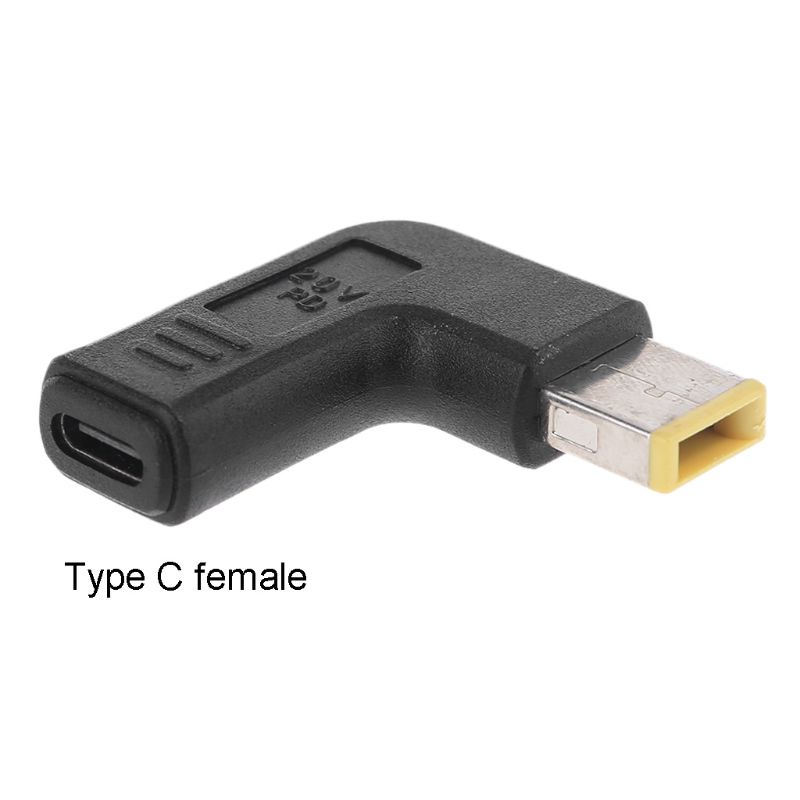 Btsg Type-C Female to Square Untuk Adaptor DC Male Fast Charging 90derajat Untuk Jack Barel DC Kompatibel Untuk Lenovo Thinkp