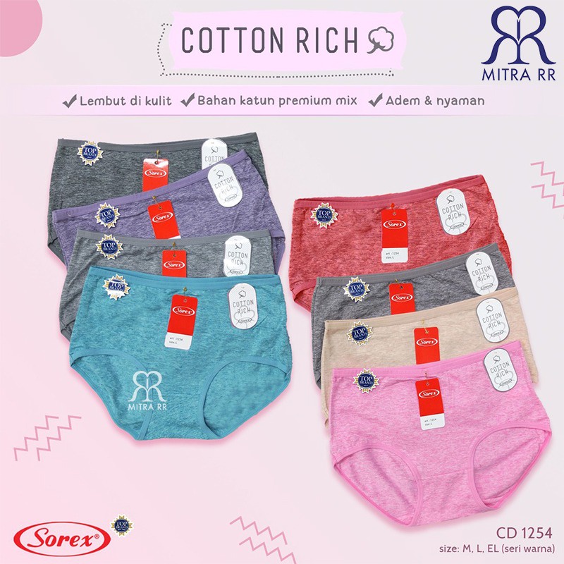 CD Sorex 1254 Celana Dalam Wanita Cotton Rich Katun Premium Women Underwear Fit to XL