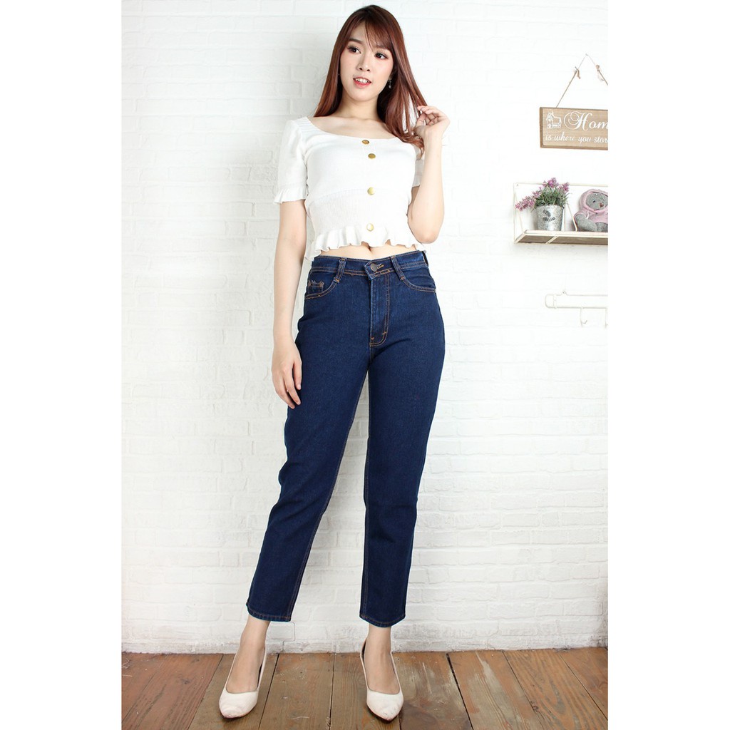 HipNop AGNES CELANA JEANS BOYFRIEND DENIM WANITA PLAIN POLOS CEWE CEWEK PAKAIAN WANITA BEST SELLER