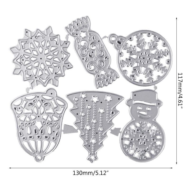 Cetakan Stensil Cutting Dies Motif Lonceng Natal Snowflake Bahan Metal Untuk Scrapbook / Craft DIY