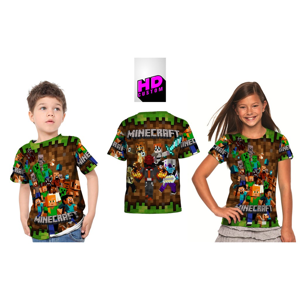 2SEASON5 Kaos Baju  Anak  Fullprint Custom  New MINECRAFT 01 